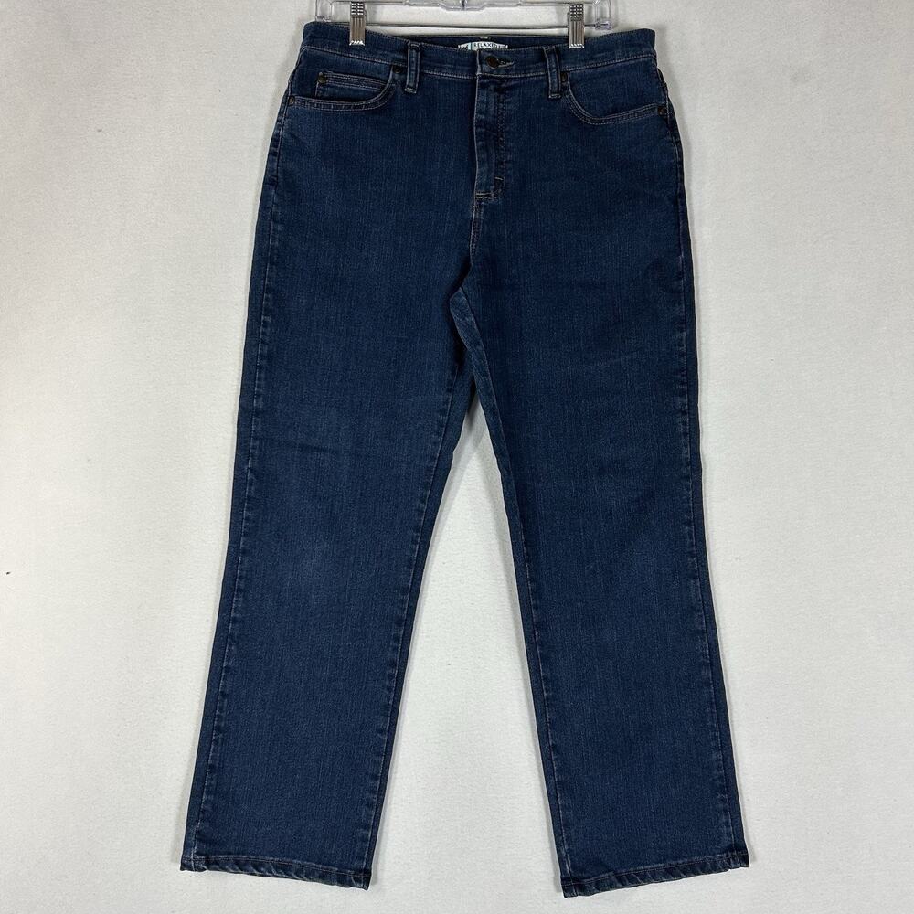 Lee 1889 Relaxed Fit Jeans Womens 12 Petite Blue Denim Mid Rise Casual Workwear